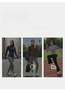 Dettaglio della giacca da yoga slim con cerniera e colletto alla coreana per lo sport