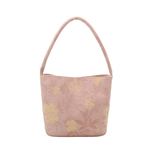 Rosa Canvas-Eimertasche mit Blumenmuster im schlichten chinesischen Stil für Damen