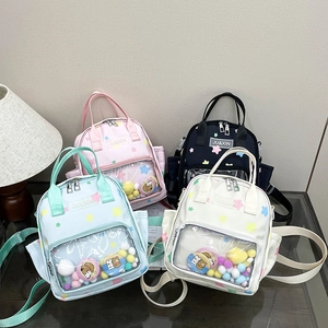 Minimalistischer japanischer transparenter Ita-Rucksack in vier Farben mit PVC-Fenster