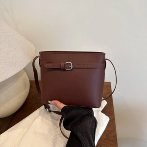 Sac Seau en Cuir PU Mode Femme Simple Sac à Bandoulière Texturé pour Navette Match au Quotidien Nouveau Style 2025