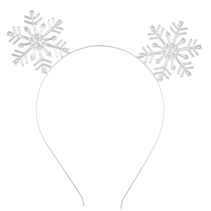 Serre-tête de Noël argenté avec flocons de neige étincelants pour accessoires de fête