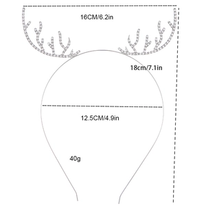 Sparkling crystal reindeer antlers headband with dimension markings for Christmas