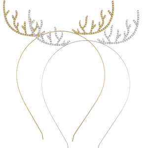Christmas Antler Headband Rhinestone Alloy Deer Horn Hair Hoop Festival Hair Accessories For Women Kids Wedding Party Decoration