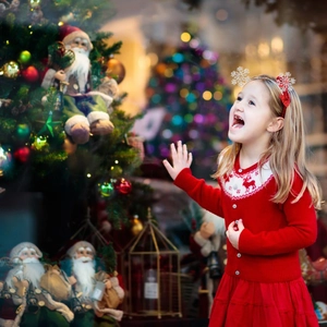 Serre-tête de Noël flocon de neige en cristal et cardigan rouge tricoté pour fête
