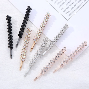Lot de Pinces à Cheveux en Alliage avec Strass Mode Barrette Géométrique en Cristal pour Femme Mariage Fête Accessoires Cheveux