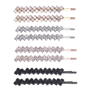 Lot de 8 barrettes à cheveux élégantes avec strass colorés et cristaux argentés