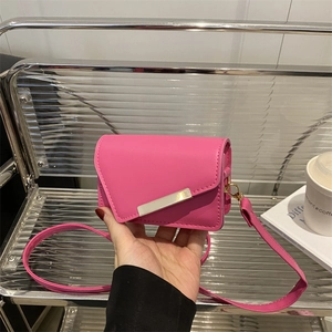 Women PU Leather Cherry Print Mini Shoulder Bag Trendy Asymmetrical Flap Crossbody Square Bag Gold Metal Accent Daily
