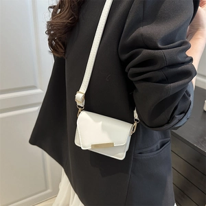 White cherry print mini crossbody bag with gold metal trim for women's summer fashion