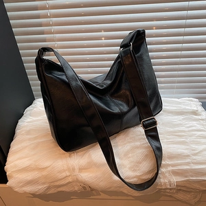 Sac à Épaule Fourre-tout en Cuir PU de Grande Capacité Rétro Pour Femmes Minimaliste Couleur Unie Commute Mode Décontractée Sac Bandoulière