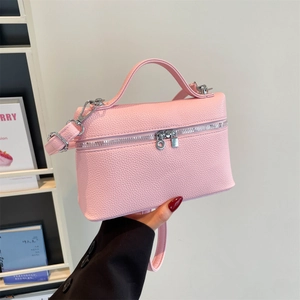 Modern Lychee Pattern Women Shoulder Bag PU Leather Minimalist Crossbody Bag With Top Handle Fashion Small Square Bag For Daily Use
