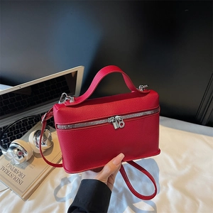 Minimalist Women PU Pebbled Box Shoulder Bag Luxury Design Top Handle Crossbody Bag Solid Color Fashion Daily Handbag