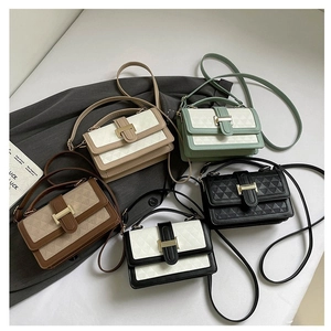 Chic textured crossbody bags in five colors with geometric embossing and metal clasps