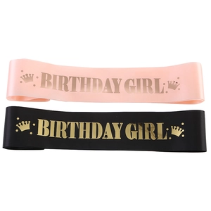 Satin Birthday Girl Sash With Hot Stamping Glitter Lettering For Girls Women Birthday Party Celebration Accessories Decorations