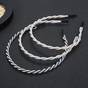 Elegantes Künstliche Perlen Haarreif Handgefertigtes Gedrehtes Metalldraht Haarband Damen Hochzeit Party Mode Accessoire