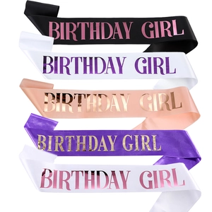 Elegant Satin Birthday Girl Sash For Women Party Celebrations Printed Festive Ribbon Birthday Queen Sash Accessories