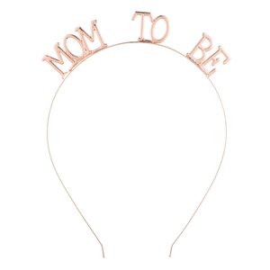 Serre-tête MOM TO BE en or rose pour fête prénatale et décoration future maman