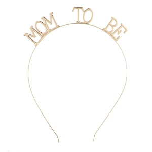Golden alloy MOM TO BE party headband crown for baby shower and pregnant mother photos