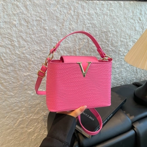 Sac à Bandoulière en Cuir PU pour Femme Texture Tissée Minimaliste Boucle en V Sac à Main Carré Petit Crossbody