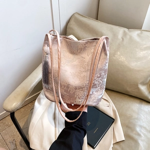 Sac Fourre-tout Jacquard Paysage Nouveau Style Chinois pour Femmes Élégant Sac à Épaule Broderie à Franges Sac à Main Nylon