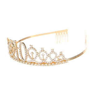 Tiara dorata con strass e pettini per capelli per la festa del decimo compleanno