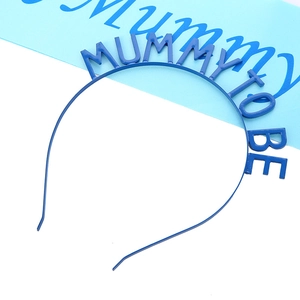Blue Mummy To Be headband tiara for baby shower party celebrations and maternity events