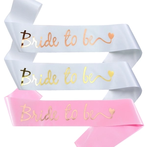 Écharpe Bride To Be Lettres en Feuille d'Or Ruban de Satin pour Enterrement de Vie de Jeune Fille Mariage Décorations de Fête