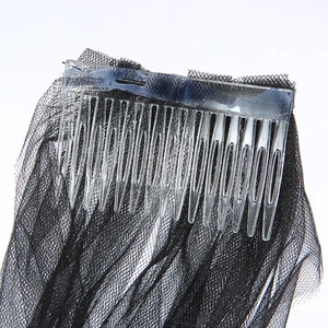 Double layer black bridal veil with clear hair comb for bachelorette party bride to be