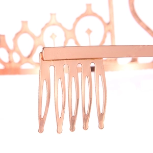 Rose gold 21st birthday crown with side hair comb detail for secure party wear