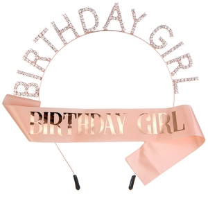 Moda Lega Strass Birthday Girl Fascia Rosa Satin Sash Compleanno Celebrazione Party Accessori Per Donne Ragazze