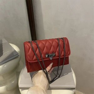 Borsa a Tracolla Trapuntata Vintage da Donna Borsa a Spalla in Pelle PU Semplice Urbana Con Chiusura a Lucchetto Piccola Borsa Quadrata