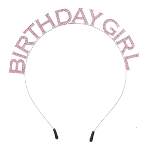 Birthday Girl Letter Headband Alloy Rhinestone Tiara For Women Girls Birthday Party Hair Accessories Crown Gift