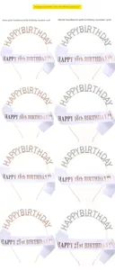 Detail view of rhinestone birthday tiara and satin sash sets in rose gold and white silver