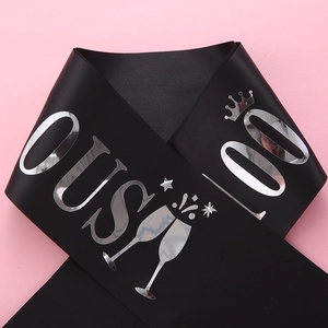 100 Fabulous birthday sash in black satin with silver foil print for party celebrations