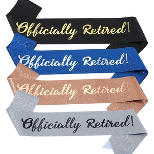 Officially Retired Sash Glitter Satin Celebration Decoration For Retirement Party Gifts For Women Men Festive Ceremony Supplies