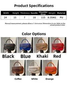 Spécifications de taille et options de couleur pour le sac bandoulière effet croco