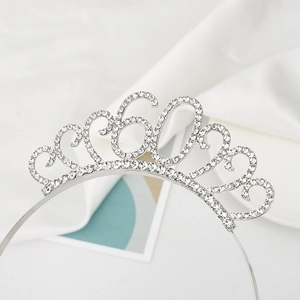 Serre-tête couronne en strass argenté avec chiffre 60 pour fête de 60e anniversaire