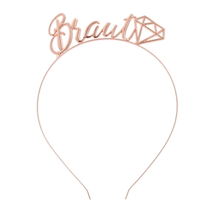 Rose Gold Alloy Bridal Headband German Braut Bride Lettering Hollow Diamond Tiara For Wedding Bachelorette Party Women Hair Accessories