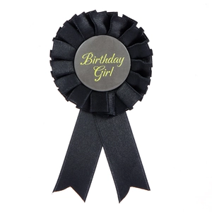 Birthday Girl Queen Rosette Ribbon Badge Tinplate Pin For Party Celebration Accessories Woman Girl Birthday Decoration Gift