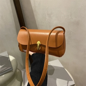 Women PU Leather Shoulder Bag Large Capacity Lock Closure Underarm Bag Fashion Korean Style Crossbody Square Bag Daily Purse