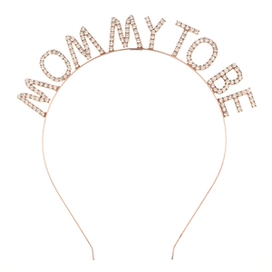 Rose gold Mommy To Be party headband with sparkling rhinestones for baby shower