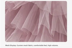 Detail of premium lavender tulle fabric with high puffiness for girls ballet leotard dresses