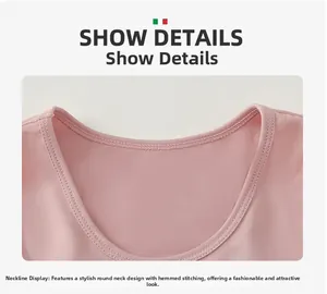 Detail of soft pink cotton necklines with professional double-needle stitching on the tutu
