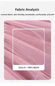 Close-up of pink breathable mesh tulle fabric made of soft and safe 100% nylon material