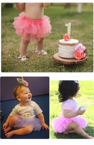Pink and purple baby tutu skirts for first birthday celebrations and casual wear
