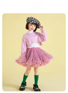 Pink toddler tutu skirt and long sleeve California sweatshirt set for young girls