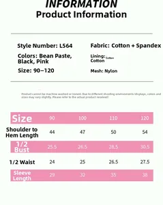Detailed size chart for girls ballet tutu dress including length and chest measurements