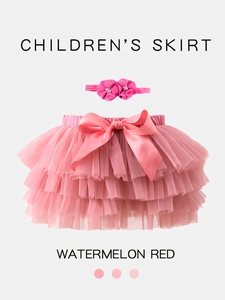 Baby Girls Tutu Skirt And Flower Headband Set Multilayered Mesh Puffy Skirt With Satin Bow For Birthday Party Photography