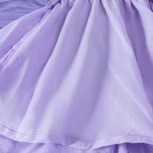 Detailed macro view of soft lavender fabric with fine stitching and layered pleats