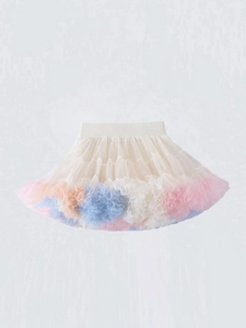 Girls Puffy Tulle Tutu Skirt Nylon Modal Princess Ballerina Pettiskirt For Party Dance Birthday Gift Sweet Toddler Apparel