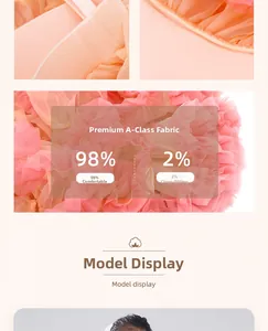 Detail of multi-layered soft pink mesh tutu skirt featuring Class A safety fabric material